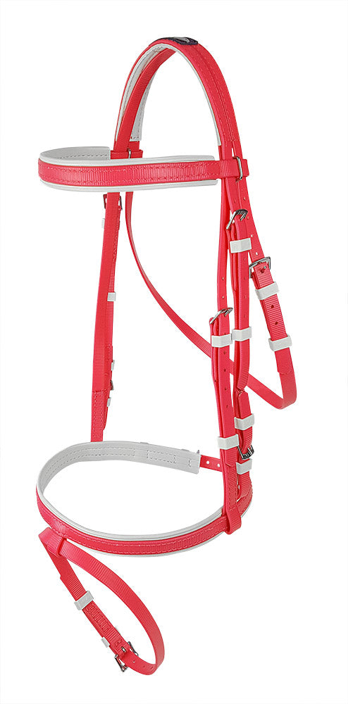 Bridle Hano Red/Wht Cob