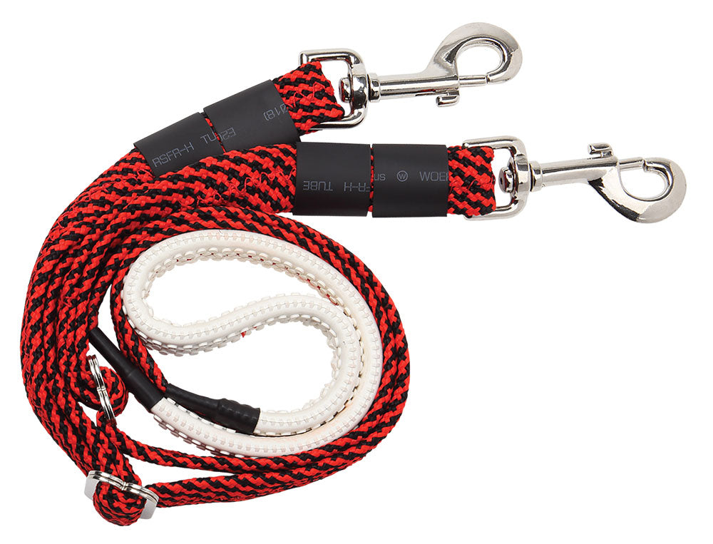 Reins-Nylon Polocrosse Red/Blk